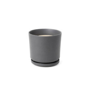 Maceta con plato GRIS M - 19 cm