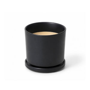 Maceta con plato NEGRA L - 24 cm