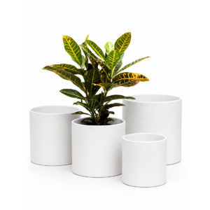 Set portamacetas ceramica BLANCA x4